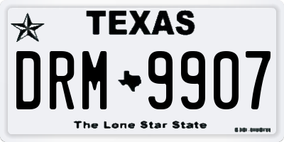 TX license plate DRM9907
