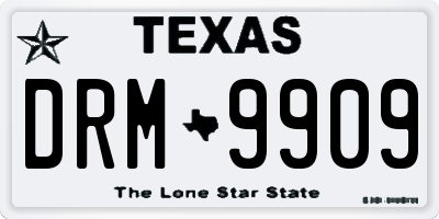 TX license plate DRM9909