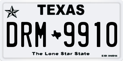 TX license plate DRM9910