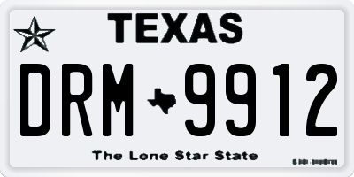 TX license plate DRM9912