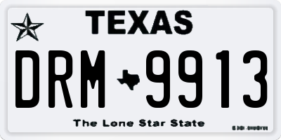 TX license plate DRM9913
