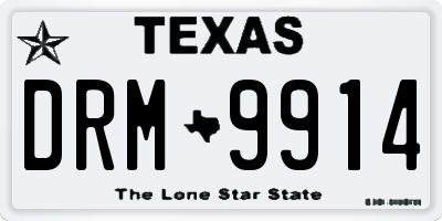 TX license plate DRM9914