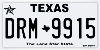 TX license plate DRM9915