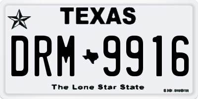 TX license plate DRM9916