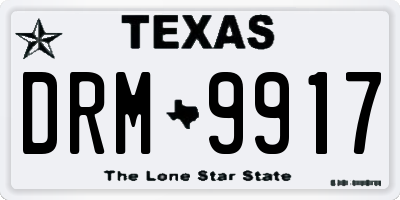 TX license plate DRM9917
