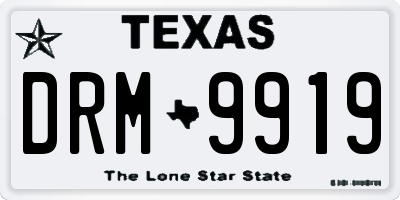 TX license plate DRM9919