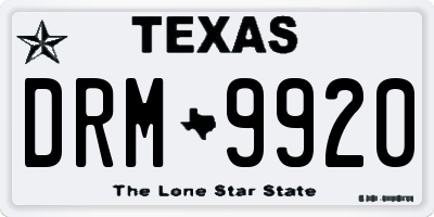 TX license plate DRM9920