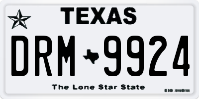 TX license plate DRM9924