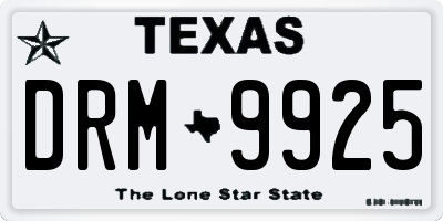 TX license plate DRM9925
