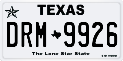 TX license plate DRM9926