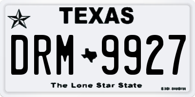 TX license plate DRM9927