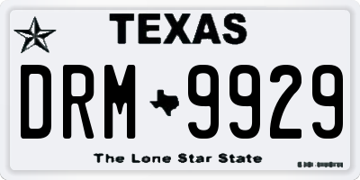 TX license plate DRM9929