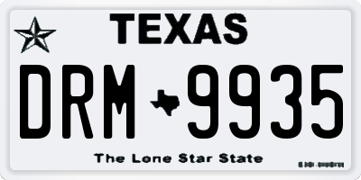 TX license plate DRM9935