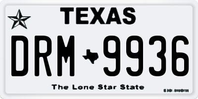 TX license plate DRM9936