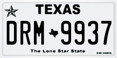 TX license plate DRM9937