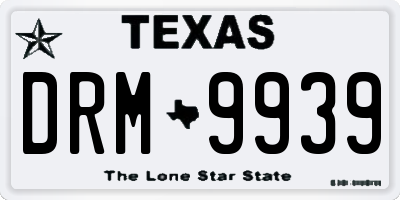 TX license plate DRM9939
