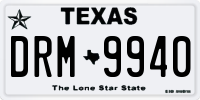 TX license plate DRM9940