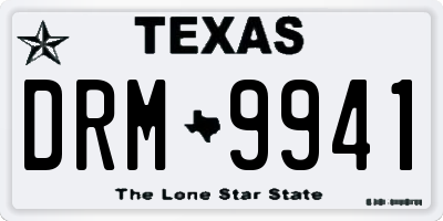 TX license plate DRM9941