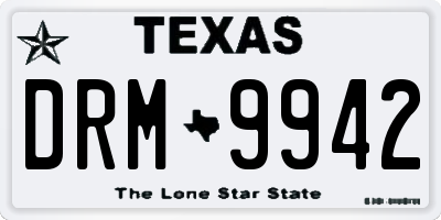 TX license plate DRM9942