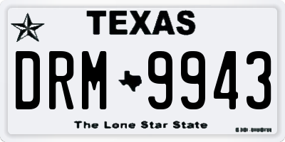 TX license plate DRM9943