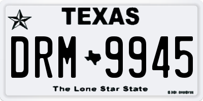 TX license plate DRM9945