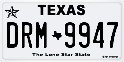 TX license plate DRM9947
