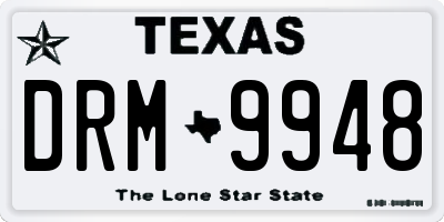 TX license plate DRM9948