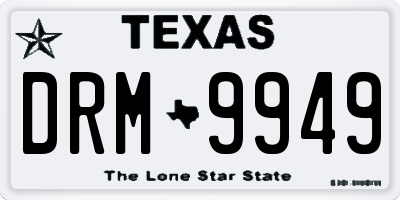 TX license plate DRM9949