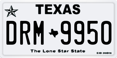 TX license plate DRM9950