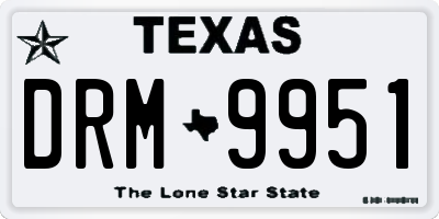 TX license plate DRM9951