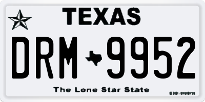 TX license plate DRM9952