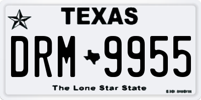 TX license plate DRM9955