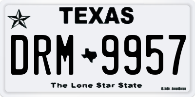 TX license plate DRM9957