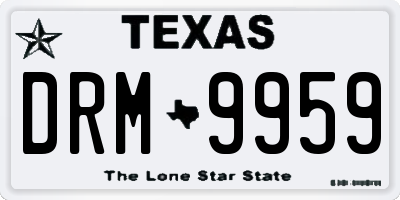 TX license plate DRM9959
