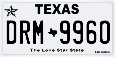 TX license plate DRM9960