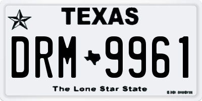 TX license plate DRM9961