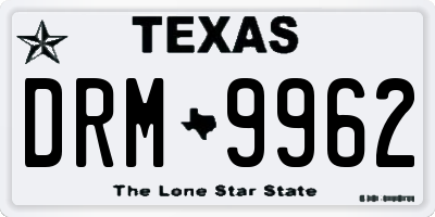 TX license plate DRM9962