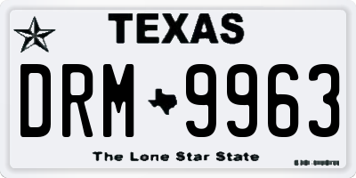 TX license plate DRM9963