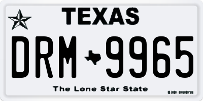 TX license plate DRM9965