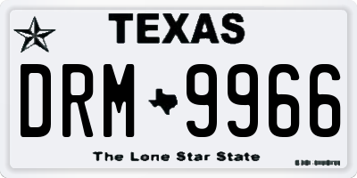 TX license plate DRM9966