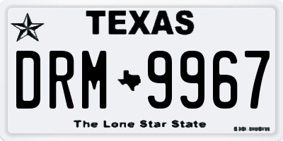 TX license plate DRM9967