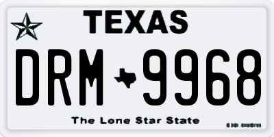 TX license plate DRM9968