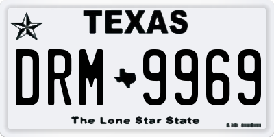 TX license plate DRM9969