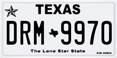 TX license plate DRM9970