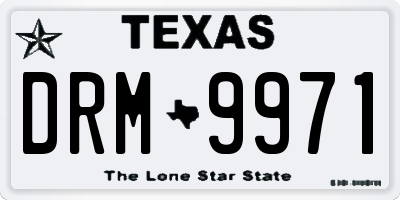 TX license plate DRM9971