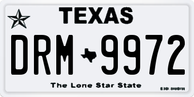 TX license plate DRM9972