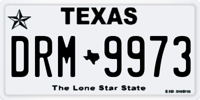 TX license plate DRM9973