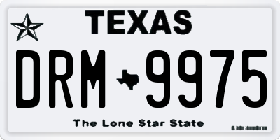 TX license plate DRM9975