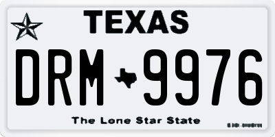 TX license plate DRM9976