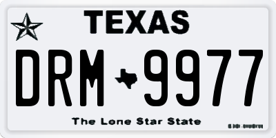 TX license plate DRM9977
